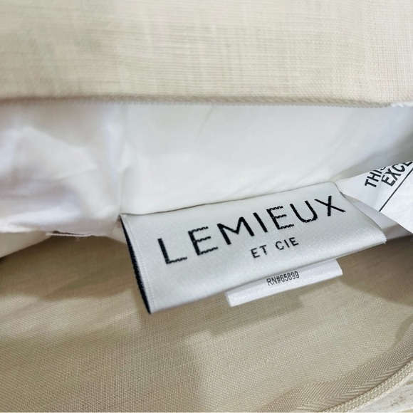 LEMIEUX ET CIE Le Buci Stitch Tasseled Linen Throw Pillow Natural Down Filled - Picture 8 of 16